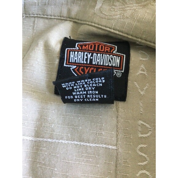 Harley-Davidson Shirt Men's Size XL Color Beige Hawaiian Short Sleeve Shirt - Picture 5 of 8